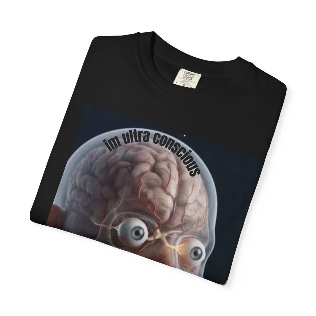 Conscious Mind T-Shirt — Anatomical Brain Portrait with Chakra Backprint