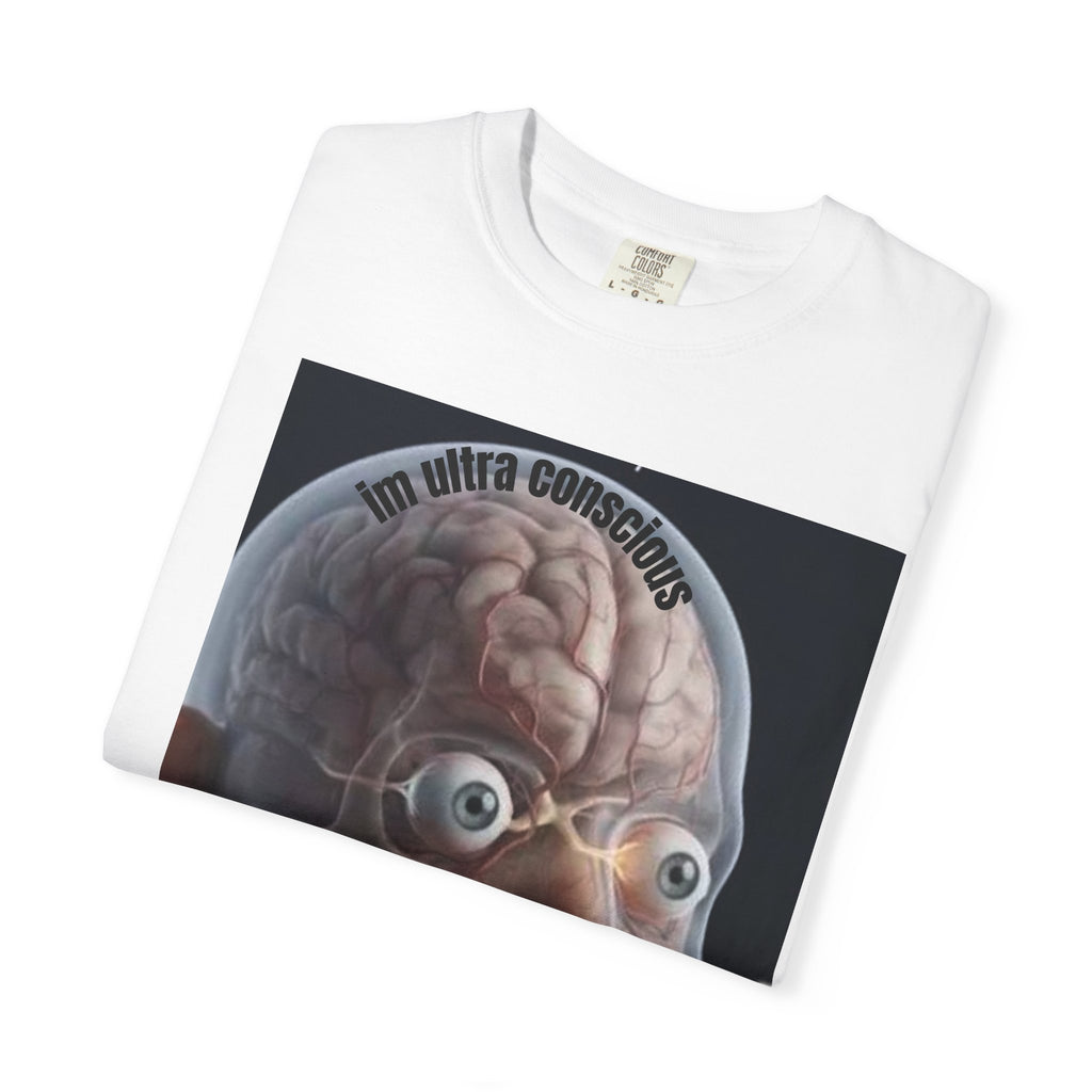 Conscious Mind T-Shirt — Anatomical Brain Portrait with Chakra Backprint